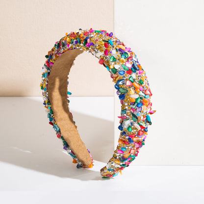 Baroque Colorful Gemstone Headband Trendy Fashion Accessory