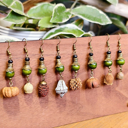 Bohemian Leaf Design Alloy Earrings with Natural Elements