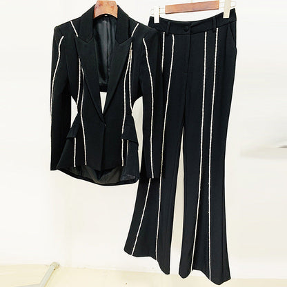 Elegant Hollow Rhinestone Suit Set