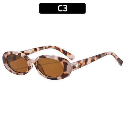 Trendy Oval Sunglasses UV400 Protection for Outdoor Fashion