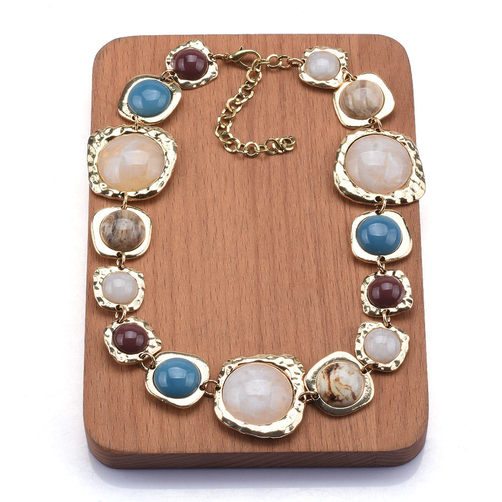Stylish Geometric Irregular Metal Stone Bracelet