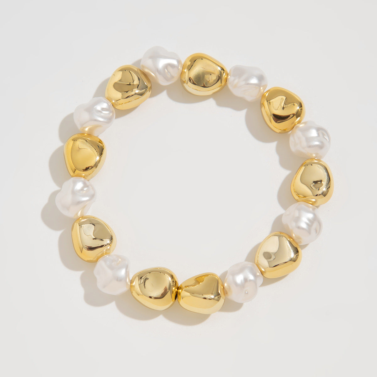 Fashionable Irregular Pleated Alloy Bracelet Set