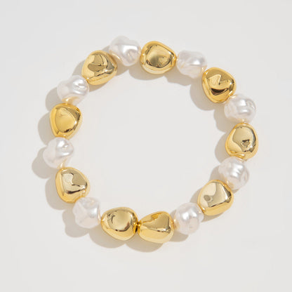Fashionable Irregular Pleated Alloy Bracelet Set