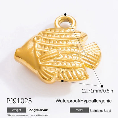 Vintage DIY 18K Gold Plated Stainless Steel Bow Star Heart Pendant