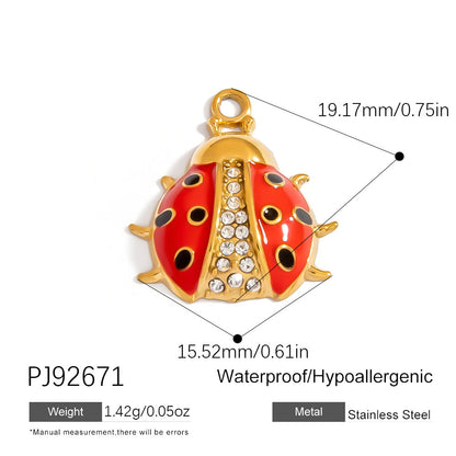 Heart Flower Pendant Accessories 18K Gold Plated Stainless Steel Jewelry
