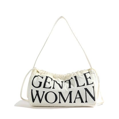 Drawstring Solid Puffer Underarm Shoulder Bag
