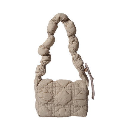 Trendy Cloud Shoulder Bag Wrinkled Nylon Crossbody Bag