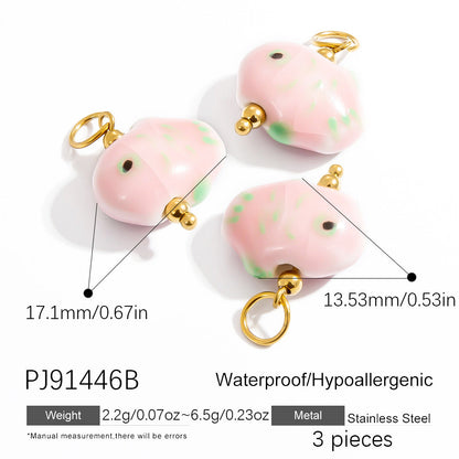 Fashion Stainless Steel Natural Stone Pendant Earrings