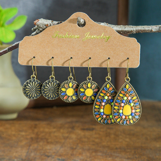 Bohemian Style Hollow Circle Drop Earrings for Women