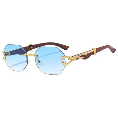 Trendy Square Frame Sunglasses With Leopard Print Edge