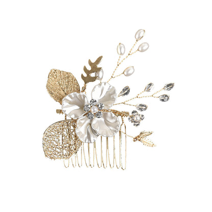 Gold Leaf Hair Comb Bridal Accessories