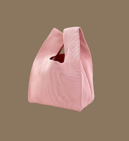 Knitted Tote Bag With Cute Designs Soft Polyester Casual