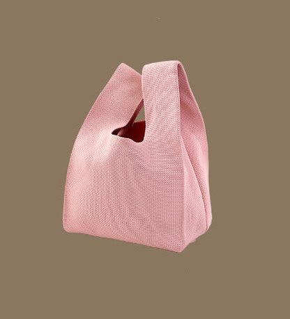 Knitted Tote Bag With Cute Designs Soft Polyester Casual