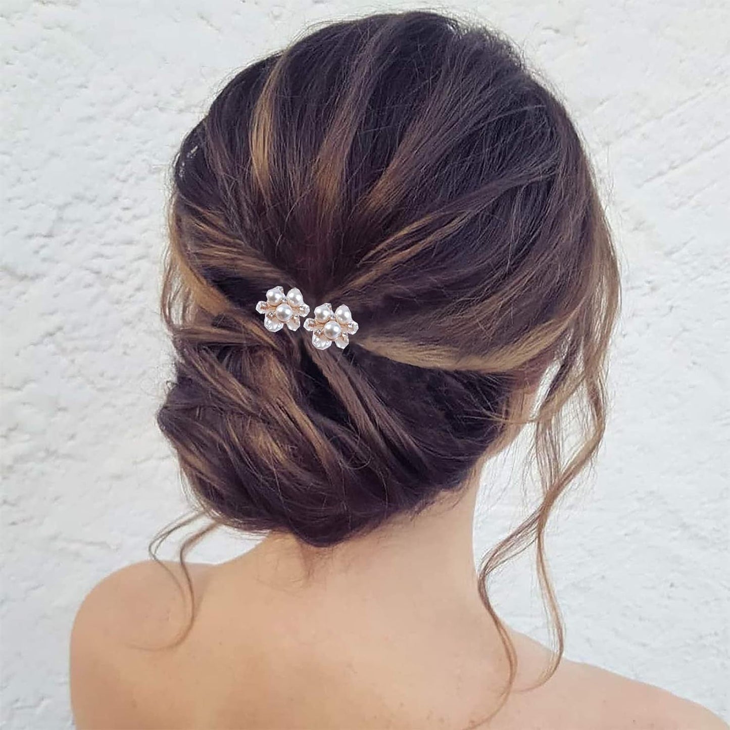 Bridal Hair Accessories Handmade Pearl Daisy Hairpins U-Shaped Hair Forks