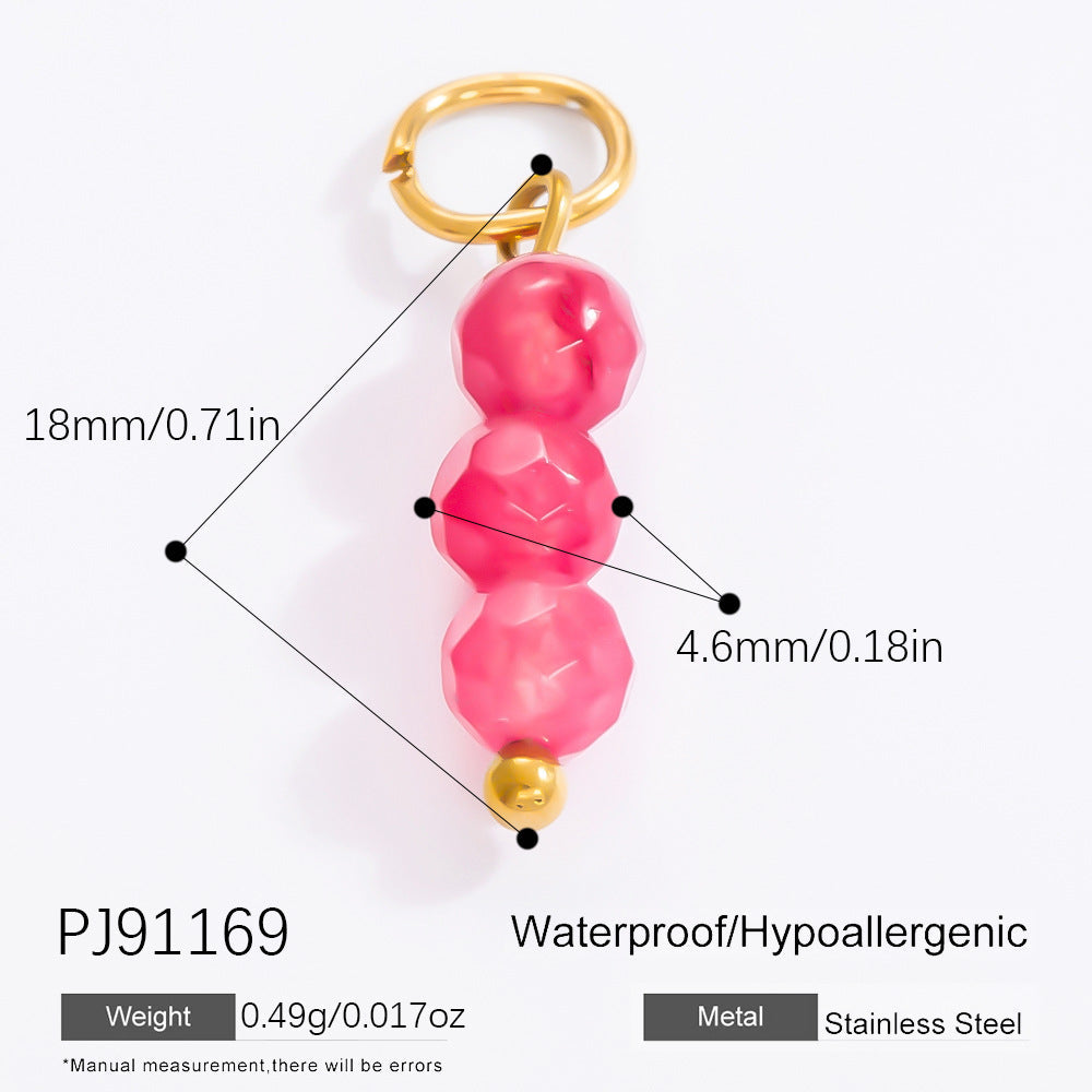 Fashionable DIY Jewelry Accessories 18K Gold Plated Titanium Steel Bracelet Necklace Pendant