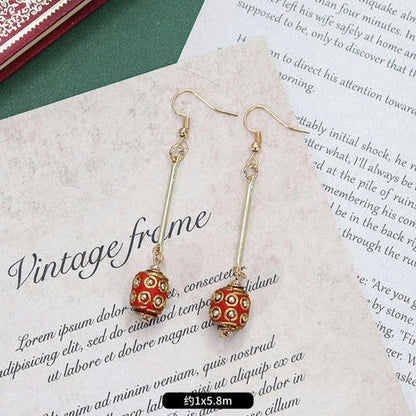 Original Niche Nepal Exotic Tibetan Ethnic Earrings Retro Temperament Simple Earrings Show Face Thin Earrings.