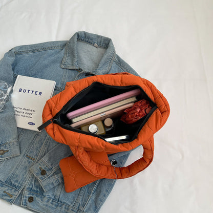 Simple Solid Color Large Capacity Tote Bag