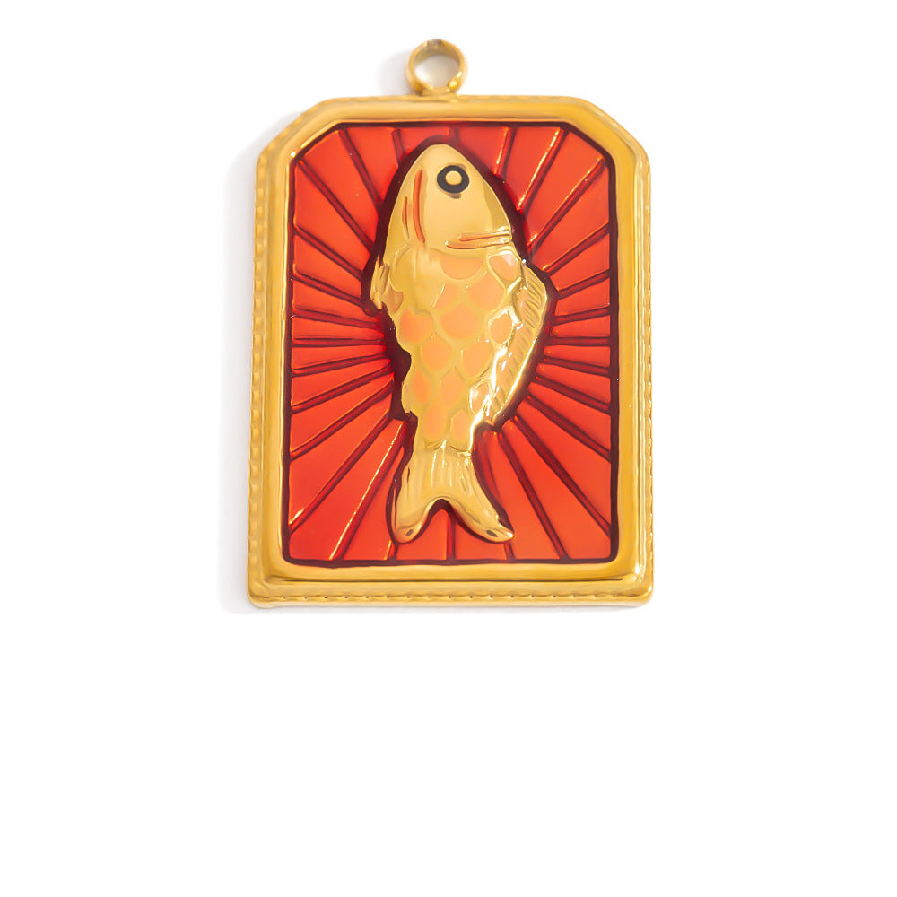 Stainless Steel Tarot Card Pendant Ocean Series Handmade DIY Jewelry Accessories