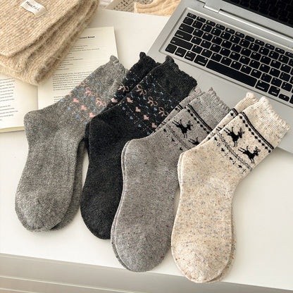 Rufia - Christmas Bow Patterned Warm Socks