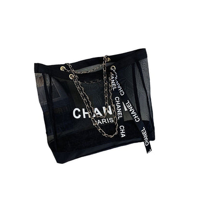 Transparent Mesh Tote Bag for Women, Large Capacity Gym & Beach Bag