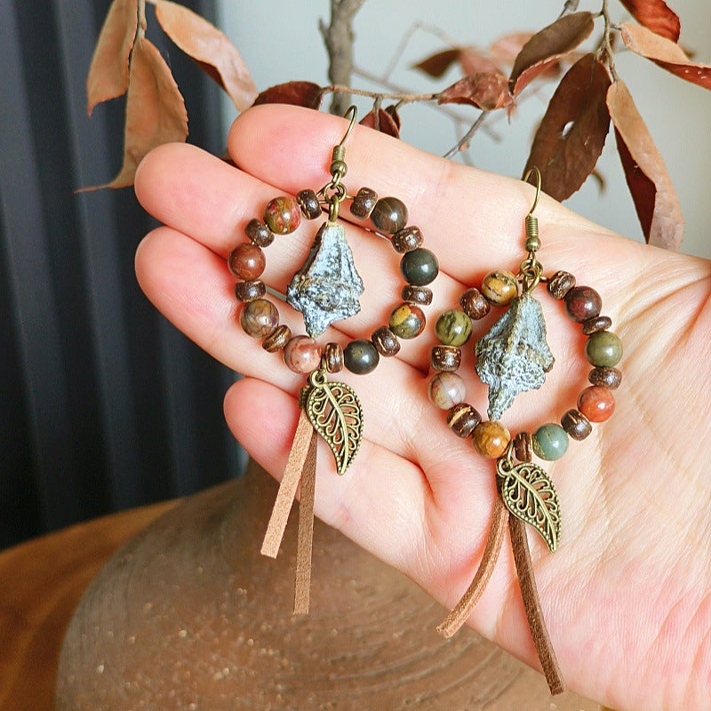 Bohemian Tassel Earrings Handmade with Dried Fruits