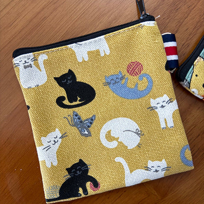 Cute Canvas Travel Coin Purse Keychain Wallet
