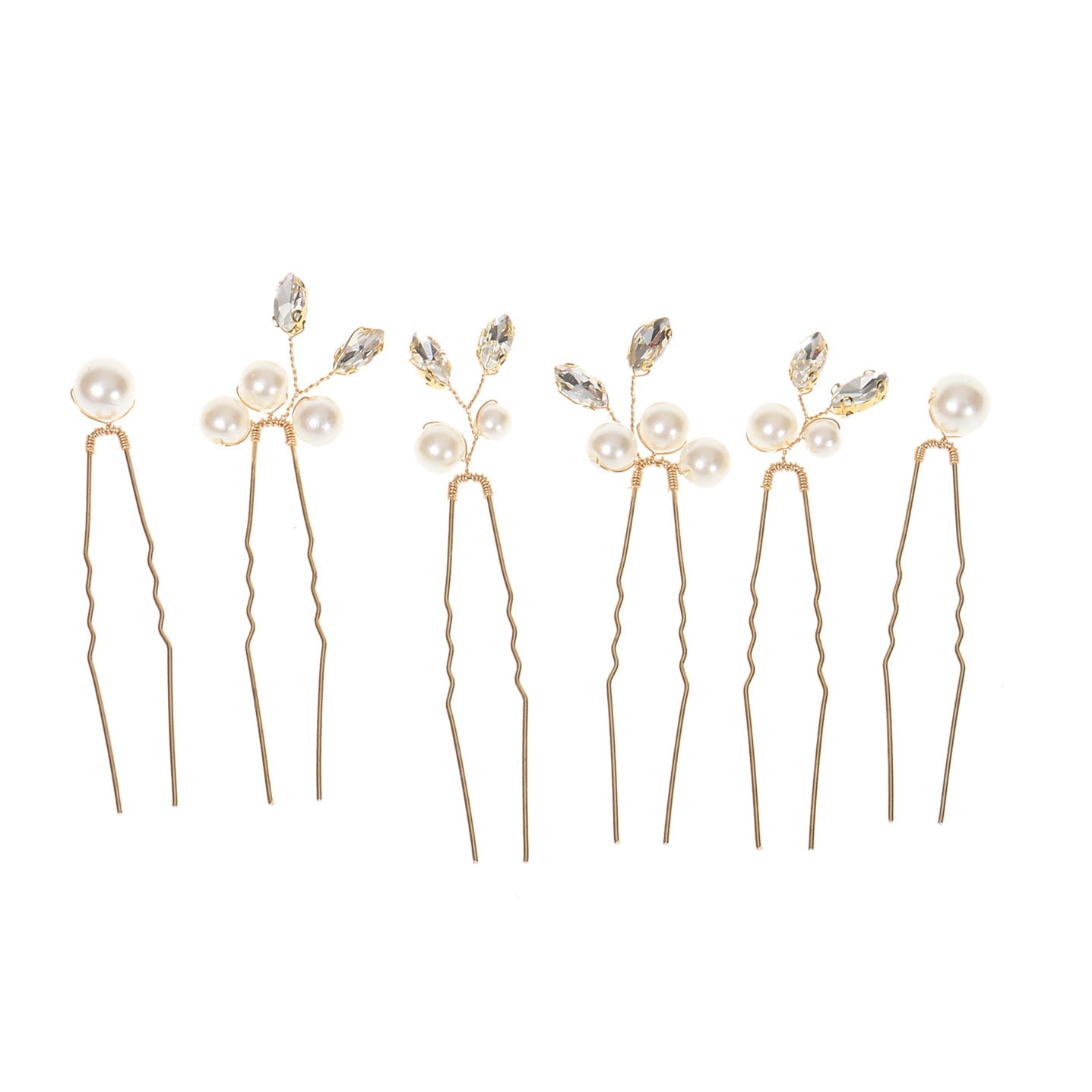 Bridal Wedding Hair Accessories Pearl U Shape Hair Pins Set