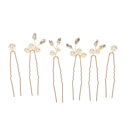 Bridal Wedding Hair Accessories Pearl U Shape Hair Pins Set