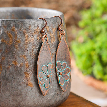 Bohemian Style Geometric Turquoise Tassel Earrings Set