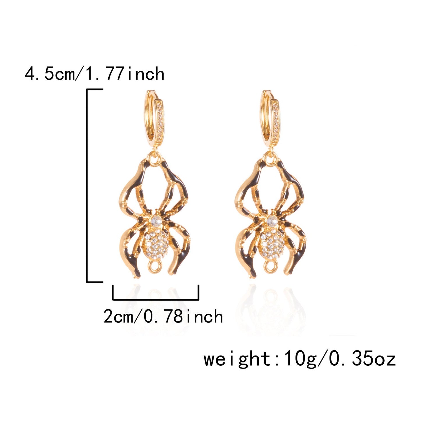 Halloween Enamel Pumpkin Rhinestone Hoop Earrings