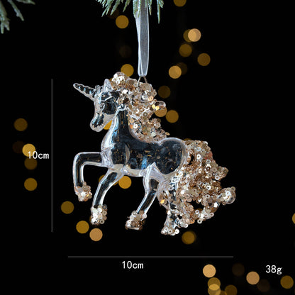 Snowflake Sequins Transparent Christmas Tree Hanging
