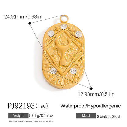Stainless Steel Zodiac Sign Pendants Elegant DIY Jewelry Accessories