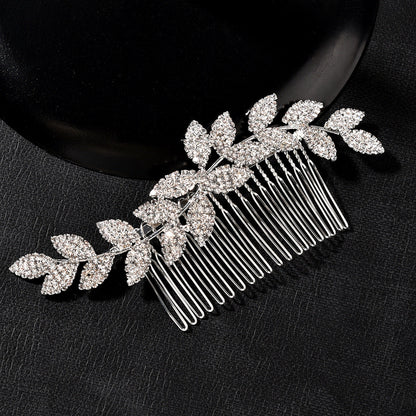 Elegant Bride Hair Comb with Wave Design and Rhinestone Accents