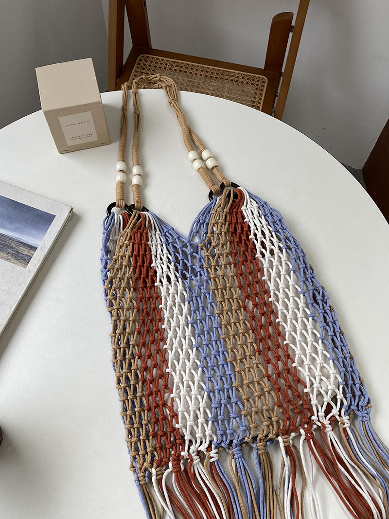 Handcrafted Woven Shoulder Bag Large Capacity Beach Bag