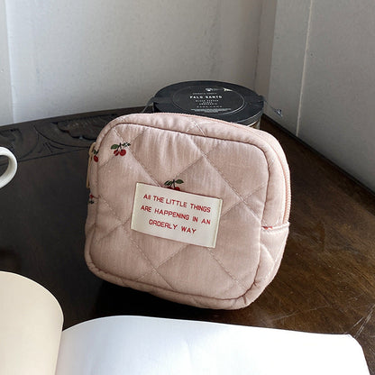 Quilted Makeup Bag with Animal Prints - Breathable & Portable