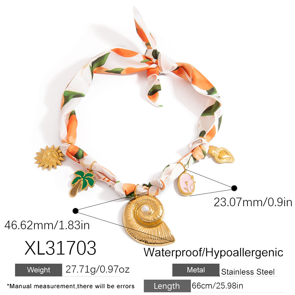 Dopamine Sunflower Pendant Necklace and Bracelet Set - Stainless Steel