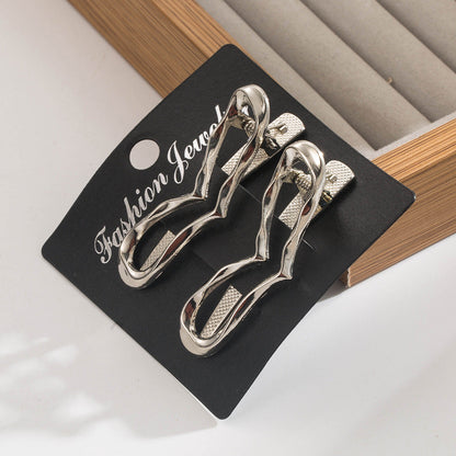 Chic Heart Bow Hair Clips Alloy Set for Women