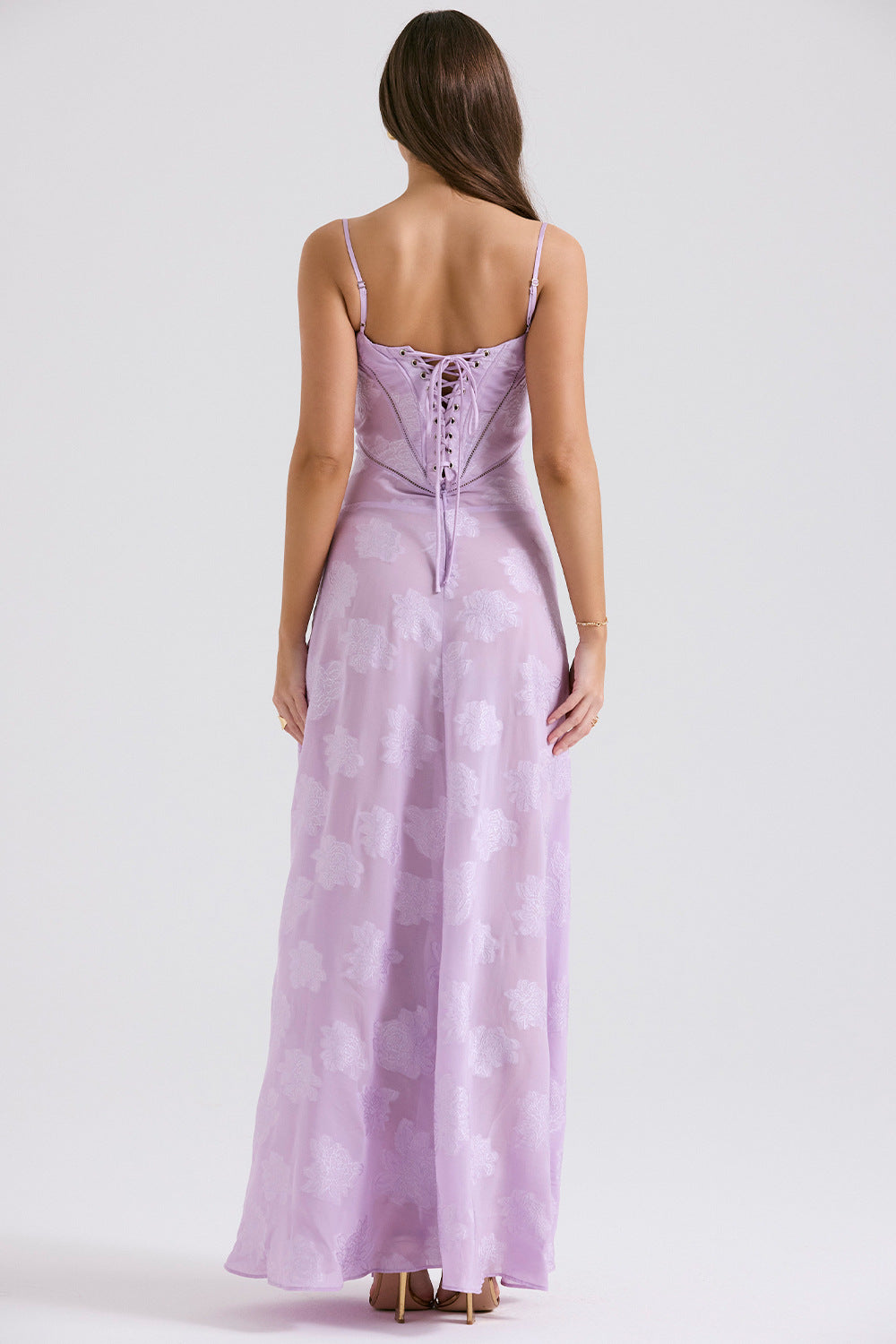 Backless String Tie Lace Sexy Long Dress