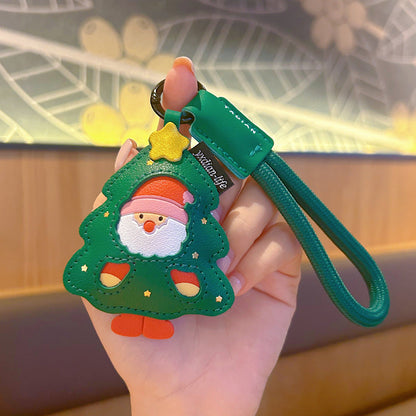Leather Santa Claus Christmas Bag Charm