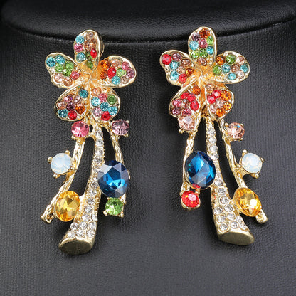 Bohemian Floral Statement Necklace and Earrings Set