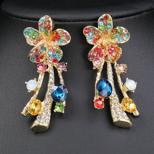 Bohemian Floral Statement Necklace and Earrings Set