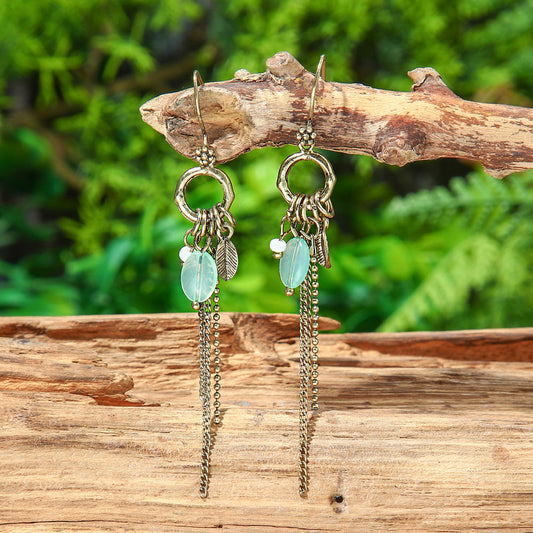 Bohemian Retro Tassel Earrings Vintage Style Travel Accessories