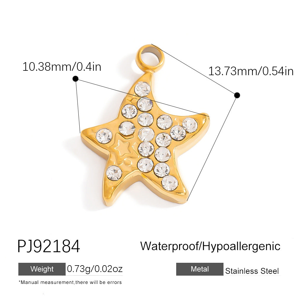 Luxury Stainless Steel Jewelry Accessories Elegant Heart-Shaped Stones