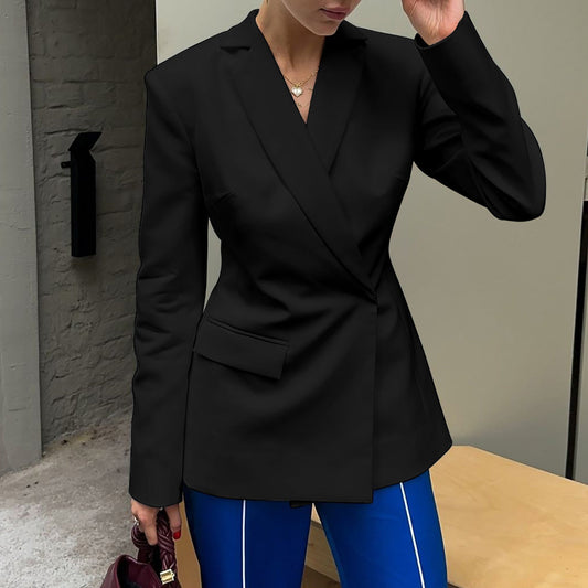 Fashionable Sexy Backless Slim Fit Long Sleeve Blazer