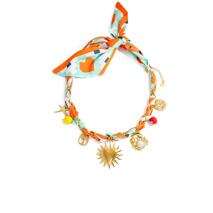 Dopamine Sunflower Pendant Necklace and Bracelet Set - Stainless Steel