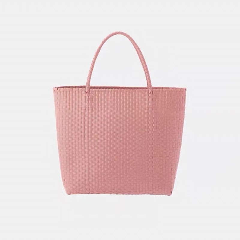 Summer Straw Tote Bag Handmade PVC Beach Shoulder Bag