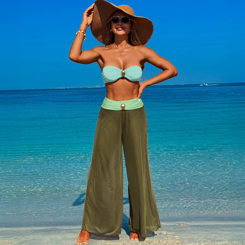 Three-Piece Bikini Set With Beach Pants For Women