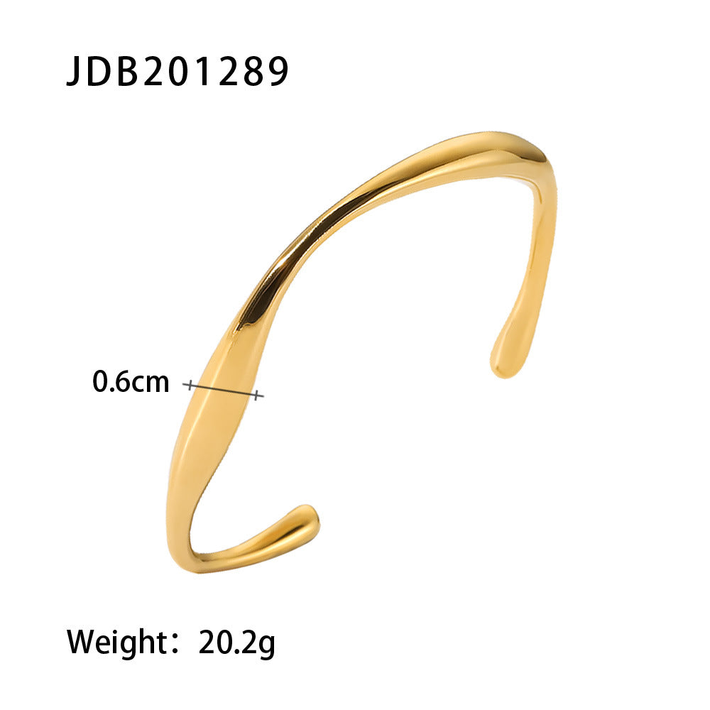 Vintage Zircon Wide Simple Bracelet