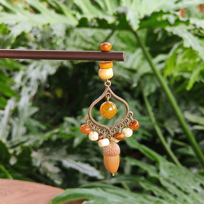 Flower Hairpin Handmade Alloy Hair Accessories Ethnic Style
