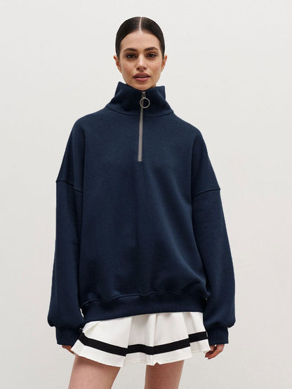 Loose Lapel Zipper Hoodie